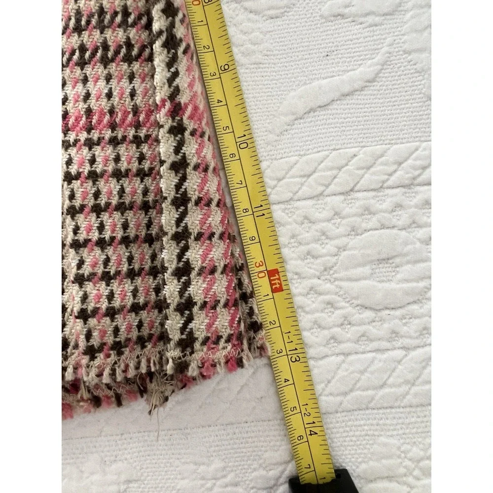 Y2K Abercrombie Fitch Mini Skirt Pink Brown Plaid Pleated Wool Blend & Silk Sz 8